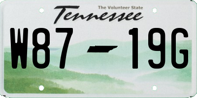 TN license plate W8719G