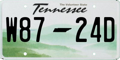 TN license plate W8724D
