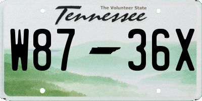 TN license plate W8736X