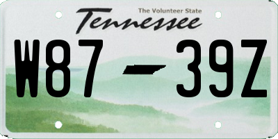 TN license plate W8739Z
