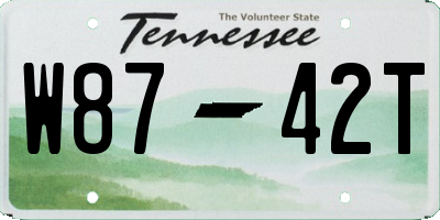 TN license plate W8742T