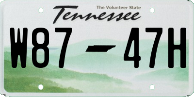TN license plate W8747H