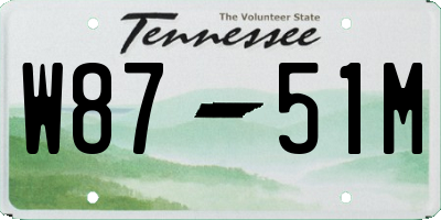 TN license plate W8751M
