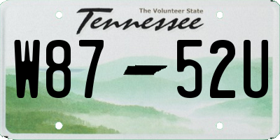 TN license plate W8752U