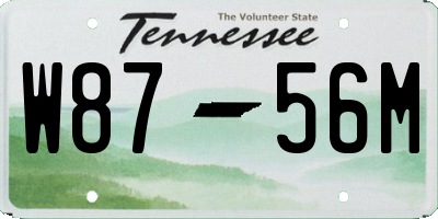 TN license plate W8756M