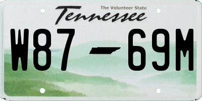 TN license plate W8769M
