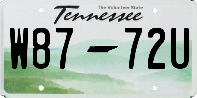 TN license plate W8772U