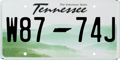 TN license plate W8774J