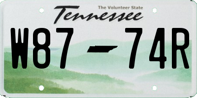 TN license plate W8774R