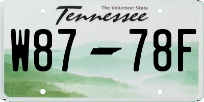 TN license plate W8778F