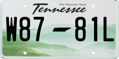 TN license plate W8781L