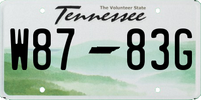 TN license plate W8783G