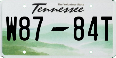 TN license plate W8784T