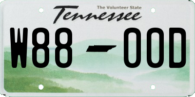 TN license plate W8800D