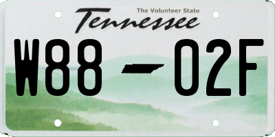 TN license plate W8802F
