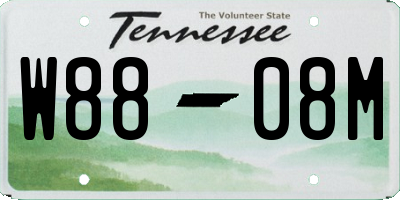 TN license plate W8808M