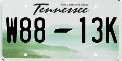 TN license plate W8813K