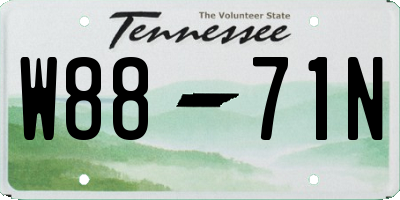 TN license plate W8871N