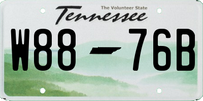 TN license plate W8876B