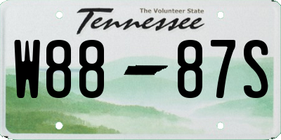 TN license plate W8887S