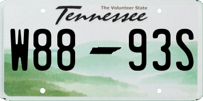 TN license plate W8893S