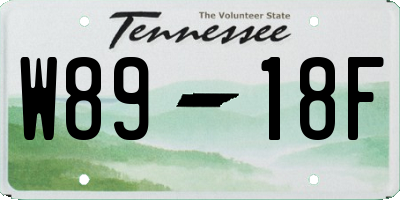 TN license plate W8918F