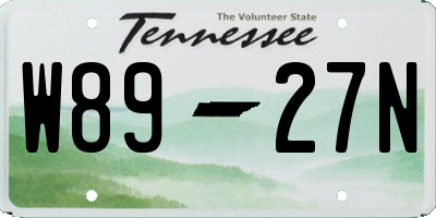 TN license plate W8927N