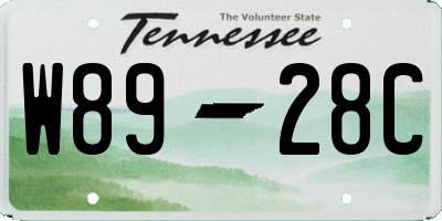 TN license plate W8928C