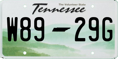 TN license plate W8929G