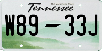 TN license plate W8933J