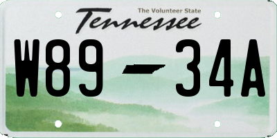 TN license plate W8934A
