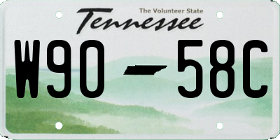 TN license plate W9058C