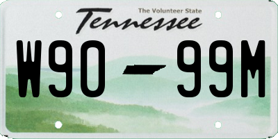 TN license plate W9099M