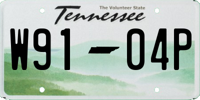 TN license plate W9104P