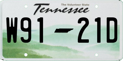 TN license plate W9121D