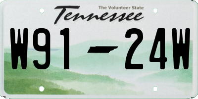 TN license plate W9124W