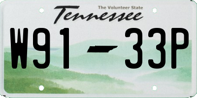 TN license plate W9133P