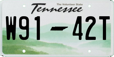 TN license plate W9142T