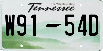 TN license plate W9154D