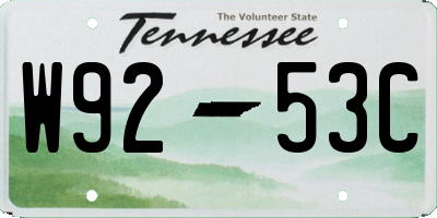 TN license plate W9253C