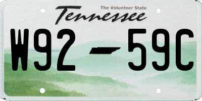 TN license plate W9259C