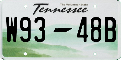 TN license plate W9348B