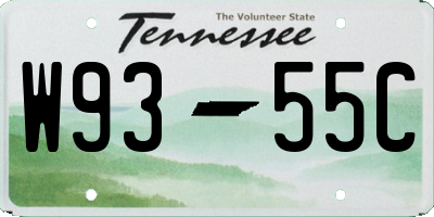 TN license plate W9355C