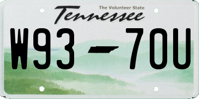 TN license plate W9370U