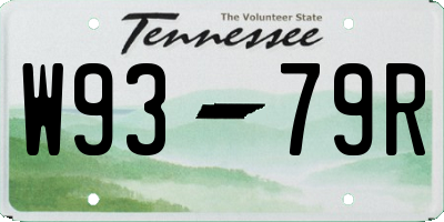 TN license plate W9379R