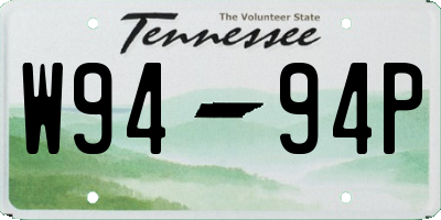 TN license plate W9494P