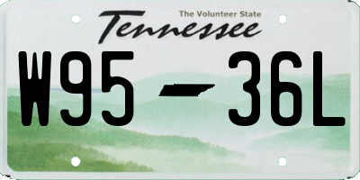 TN license plate W9536L