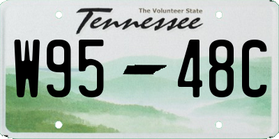TN license plate W9548C