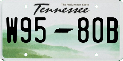 TN license plate W9580B