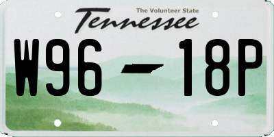 TN license plate W9618P